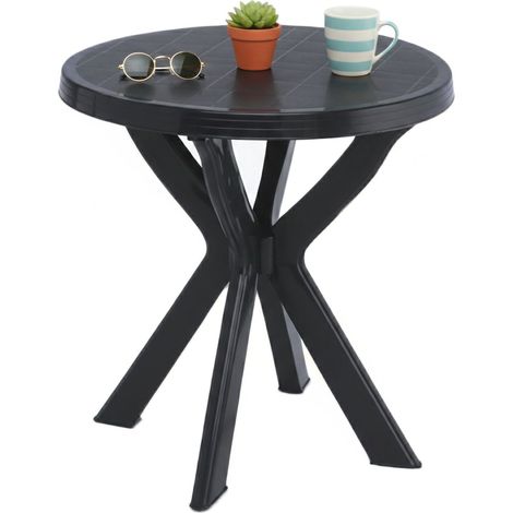 Lorwood Gartentisch, 2 Plätze, max. 70 cm, Made in Italy, Glatte Oberfläche, 70x70x72h cm, Anthrazit Schwarz