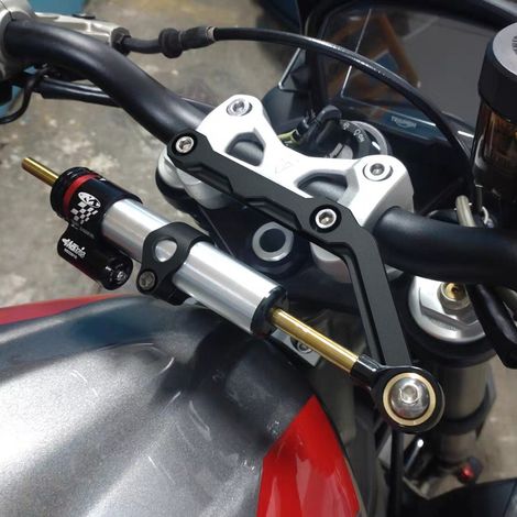 Passend für Triumph 765S/R/RS 20-25 Motorradmodifikation: Titan-Lenkungsdämpfer-Anti-Schwingungs-Halterung (1/4)
