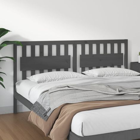 Cabecero de cama madera maciza de pino gris 185,5x4x100 cm vidaXL (1/5)