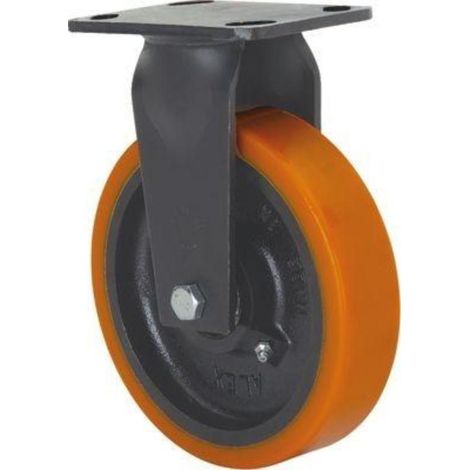 RUEDAS ALEX rueda fija 17gt150-hub hierro-poliur.naranja eje bolas