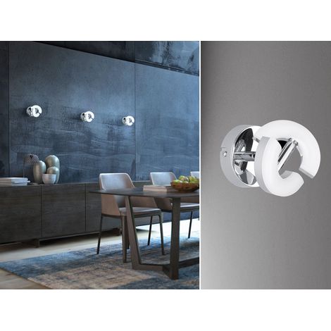 LED Wandspot DONUT Chrom, Spot drehbar, Breite 9cm (1/5)