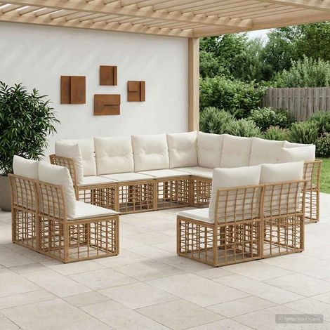 Conjunto de sofás de exterior Natural Poliéster (1/5)