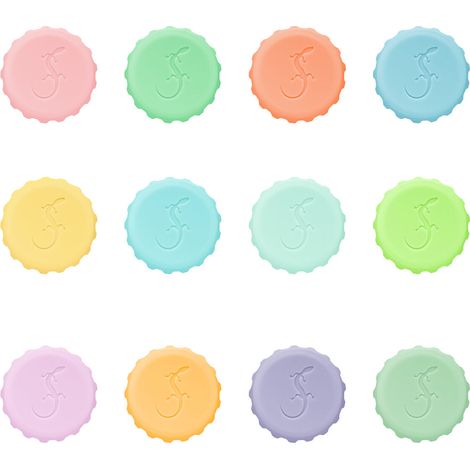 Tappi per bottiglie in silicone Lurch, 12 pezzi, diametro 3 x 1 cm, colore pastello