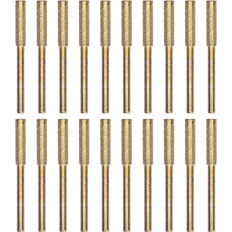 20 pezzi di frese diamantate per affilatura di motoseghe, strumento di affilatura di lime rotanti con testa di rettifica per rettifica, lavorazione di stampi e riparazione (4,8 mm) (1/5)