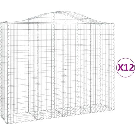 Maison Exclusive - Gabionen mit Hochbogen 12Stk. 200x50x160/180cm
