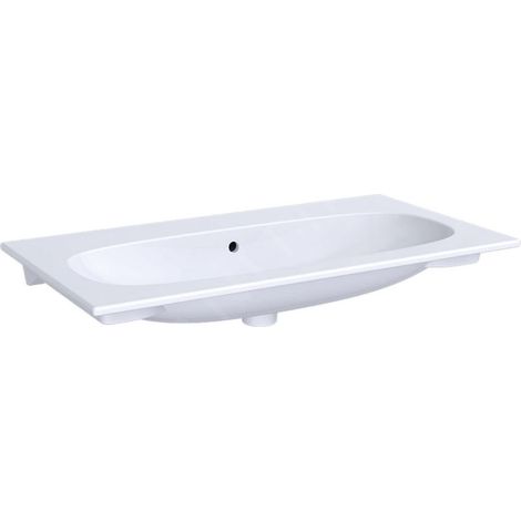 GE Acanto meuble lavabo 90x48cm sans trou pour robinet, avec rebord, blanc, KeraTect (1/3)