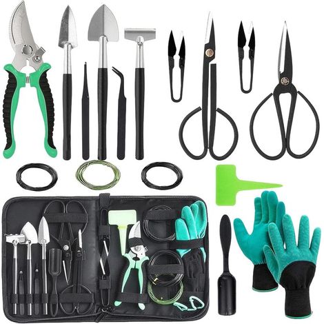 Bonsai Set 23 Piece: Kit à Outils De Jardinage, Ensemble D'outils De Jardinage, avec Sac De Rangement Durable, Kit Bonsa, Bonsai Gardening Set pour Les Adulte, Hommes Et Les Femmes (1/4)