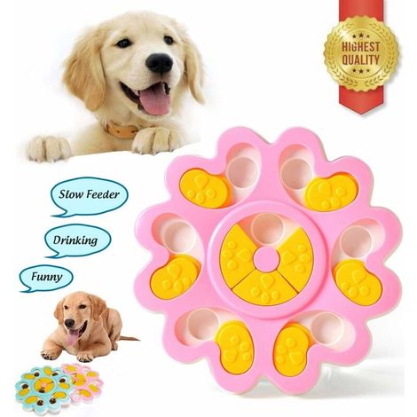 Puzzle-Hundenapf, Futterpuzzle, Leckerli-Spender, Puzzle-Hundespielzeug (rosa), Fei Yu