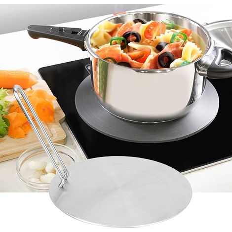 Adattatore convertitore per piano cottura a induzione con diffusore di calore in acciaio inossidabile per piano cottura a gas elettrico (20 cm) (1/5)