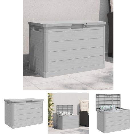 The Living Store Outdoor-Kissenbox Grau 77,5x44,5x53 cm Polypropylen - Gartenboxen (1/5)