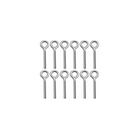 Linghhang – Lot de 12 boulons à œil M8 en acier inoxydable 304 – Longueur 95 mm – Résistant à la rouille – Pour usage extérieur