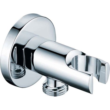 Presa d'acqua tonda in ottone con supporto doccetta (1/3)