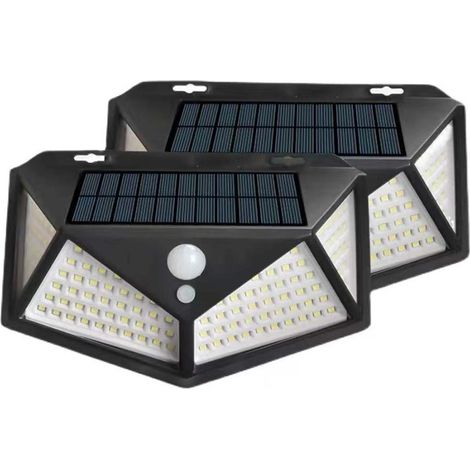 100LED Four-sided Solar Light, Human Body Sensor Light, Courtyard Wall Light, Small Solar Wall Light (1/3)