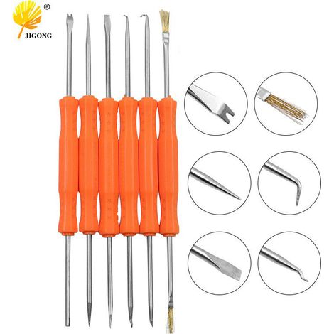 Kit d'outils de soudure 6 pièces pour le dessoudage et le soudage de circuits imprimés, kit de soudure de circuits imprimés, outil d'aide à la réparation par soudure (1/5)