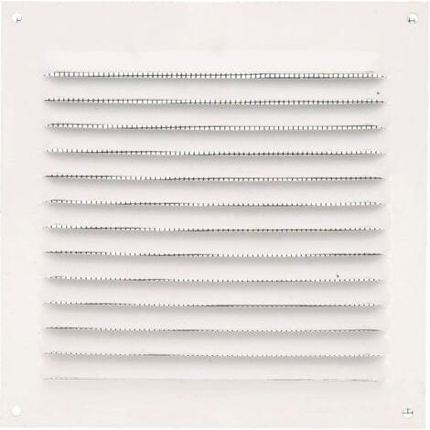 Griglia di ventilazione quadrata con zanzariera. Fori di ventilazione per l'uscita dell'aria. Ideale per soffitti di cucine e bagni. Dimensioni: 150 x 150 mm. Colore: Bianco.