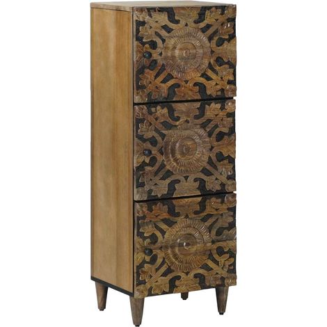 Mueble Alto Marrón 40 x 33,5 x 110 cm Madera de mango maciza vidaXL