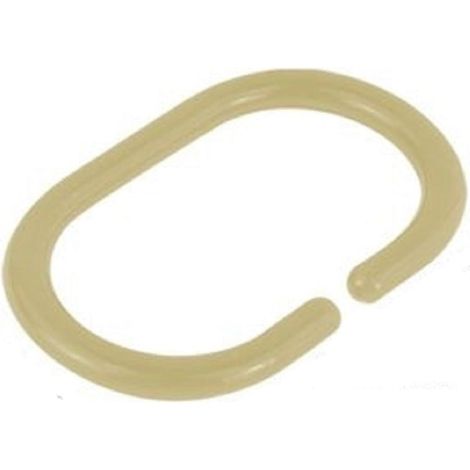 Cleafe - Set 12 Pz Anelli Gancio Per Tenda Da Doccia Box Bagno In Plastica Pp Beige 87244 - (1/4)