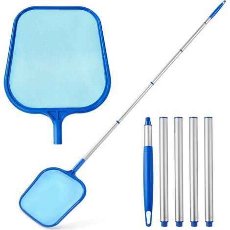 Retino da piscina, lunghezza massima 160 cm, con manico telescopico regolabile in 5 sezioni, maglia ultrafine. (1/5)