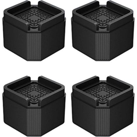 Set of 4 adjustable square furniture risers, sturdy for table legs, for beds, sofas, desks, dressers and couches, 5cm. (1/5)
