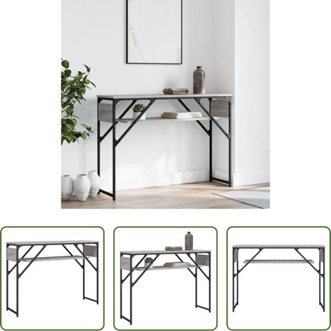 Holzwerkstoff - Konsolentisch mit Ablage Grau Sonoma 105x30x75cm Holzwerkstoff (1/5)