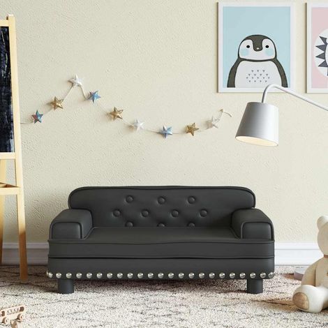 vidaXL Canapé pour enfants noir 70x45x30 cm similicuir (1/5)