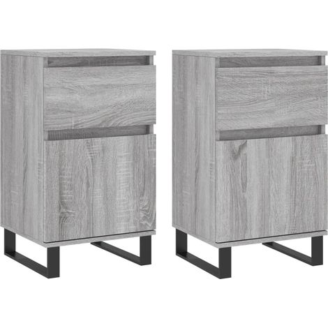 Credenza buffet cassettiera mobile contenitore organizer cucina soggiorno soggiorni set da 2 sonoma 40 x 35 x 70 cm pannelli compositi grigio 020036946