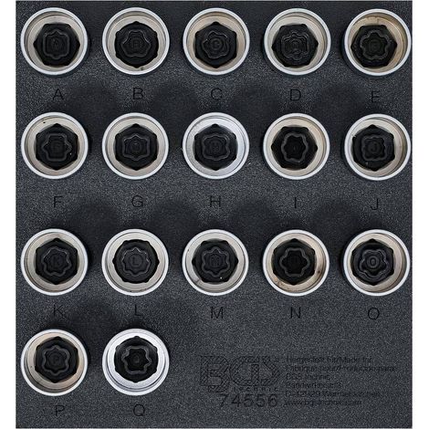 Insert de Servante d Atelier 1/6 - Jeu 17 pcs Outils Écrous Antivol Land Rover - Résistance et Précision - D-Work