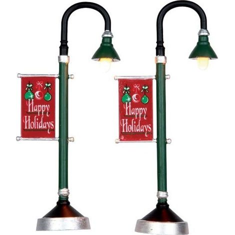 Lampioni Municipali per villaggio Natale Set 2 pezzi