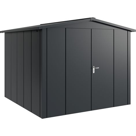 Hörmann Metall-Gerätehaus "Juno" mit Satteldach, JSD10 - Design, 262 x 262 cm (B x T), anthrazit, 2-flüglige Tür (1/5)