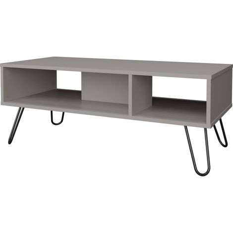 Mesa central genoa en melamina con 3 estantes , Gris , 40 cm X 101.1 cm X 45 cm (1/5)