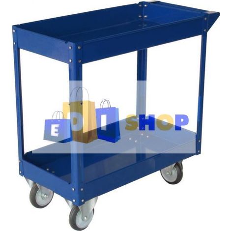 Carrello in acciaio, con due piani