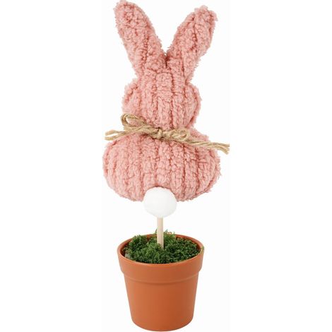 Lapin En Peluche - Décoration De Table Pour Pâques - Pour Intérieur Et Extérieur - 9 Cm X 25 Cm - Blanc - 1 Pièce (1/5)