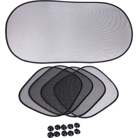 5 pare-soleil arrière latéraux pour voiture, protection UV, écran pare-soleil de vitre, 5 pièces (1/5)