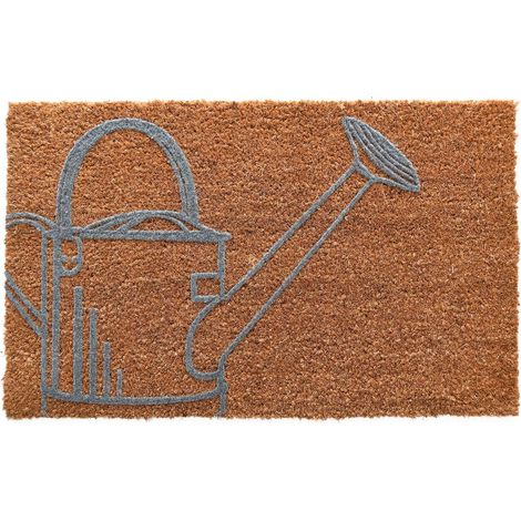 Paillasson en coco et PVC 60 x 40 cm Arrosoir (1/2)
