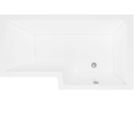 Contemporary L Shaped Bath & Side Panel Right Hand, 1600 x 850 x 390mm