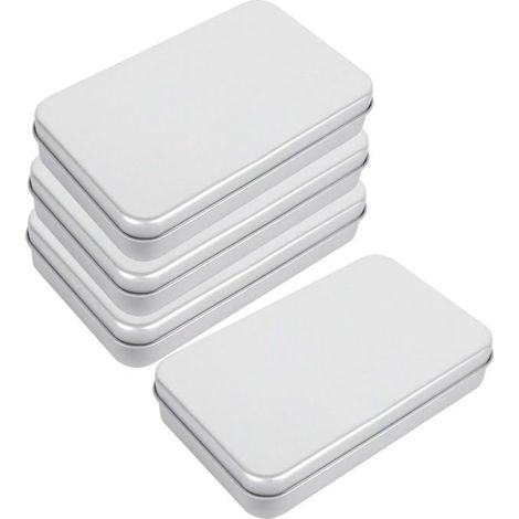Boîte de rangement métallique pour cartes lot de 4, 15,1 x 9,5 x 3 cm couvercle anti-poussière à charnière Idéale pour les jeux et les cadeaux (1/5)