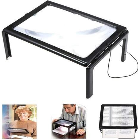 Loupe de lecture pleine page avec lumière LED (1/2)