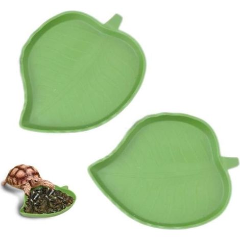 2 pièces Bol D'Alimentation Pour Reptiles, Accessoires Pour Tortues, Nourriture Pour Bol Pour Reptiles En Feuilles, yd (1/4)