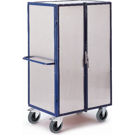 Rollcart Aluminiumschrankwagen mit 4 Etagenböden 980x700mm 2 Türen und Zylinderschloss