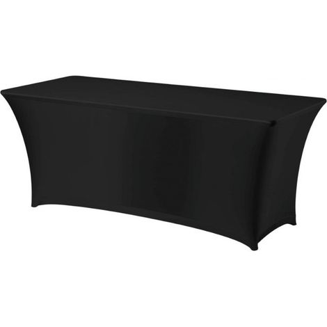 Nappe rectangulaire sans repassage 150x760cm Tissu jersey noir - Hendi 814406