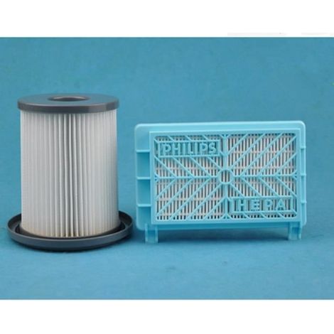 Nuaele 2 pcs / ensemble Aspirateur Filtre Hepa + Filtre à Air Pour Philips Fc8720 Fc8724 Fc8732 Fc8734 Fc8736 Fc8738 Fc8740 Fc8748 (1/4)