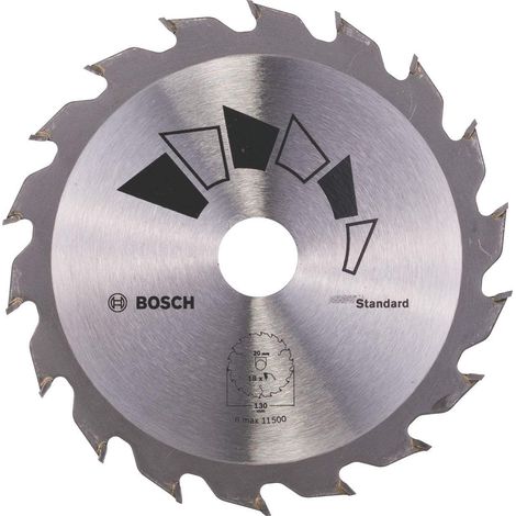 Bosch 1x Lama per Sega Circolare Standard (per Legno, Ø 130 x 2.2/1.5 x 20/16 mm, 18 Denti, ATB, con 1x Anello di Riduzione 16 mm, Accessori Seghe Circolari) (1/2)