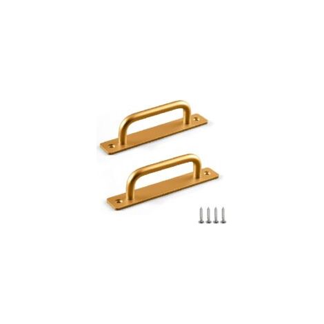 Manilla de puerta corredera de 2 piezas, manilla de aluminio para puerta, manilla para armario (dorada) - Crezuo (1/4)