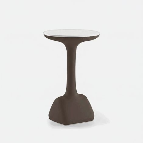 Table d'appoint haute ronde pour tabourets 99 cm polyéthylène design Armillaria T1 - Gris (1/5)