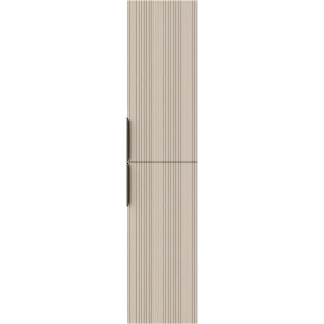 Colonna da bagno sospesa con scanalature - Colore beige - H160 cm - DALIKO (1/4)