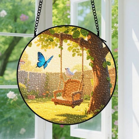 Capteur de Soleil en Vitrail Décoration Spirituelle pour Maison 15cm (1/4)