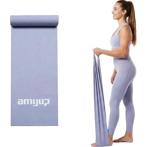 Elastique Sport Yoga Stretching, 1.8M Bande Elastique Musculation, Bande élastique de Sport en TPE, Bande Elastique Fitness pour la Musculation Unisexe, Bande de Resistance pour Le Pilates(Violette) (1/5)