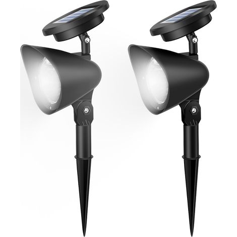 2PACK 4 LED projecteur pelouse extérieur jardin lumières séparé chemin IP65 cour arbre solaire blanc étanche paysage lampe, décor (1/4)