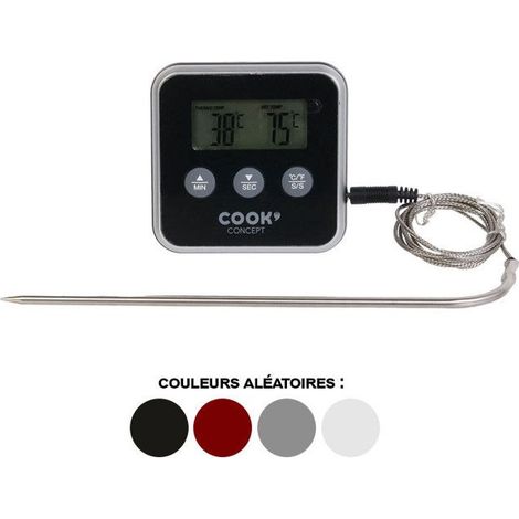 Thermo-sonde de cuisson - EASY MAKE - Minuteur intégré - Alerte de cuisson - Assortiment de coloris (1/5)