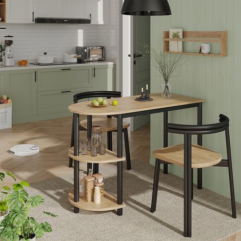 Tavolo bistrot Freetown, Antracite/quercia dorata, 110 x 50 cm con ripiani aperti, Vicco